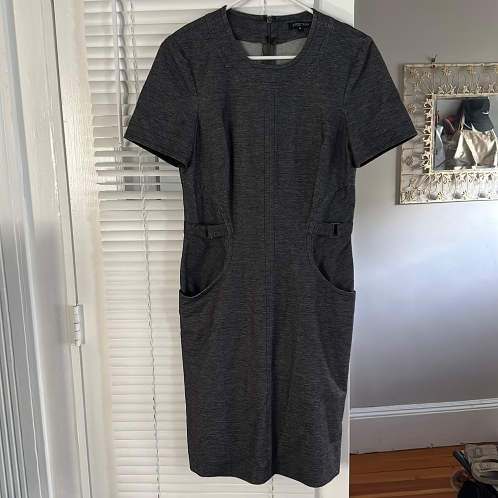 Etcetera sz 8 gray denim dress - short sleeve, great condition